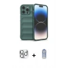 MARSİLYAN™- iPhone 16 Pro Max Kılıf Atlas Koleksiyonu - Siyah Joko Magic 5D Cam + Pers Alüminyum Kamera Lens - GS