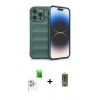 MARSİLYAN™- iPhone 16 Pro Max Kılıf Atlas Koleksiyonu - Siyah Joko Magic 5D Hayalet Cam + Raze Metal Kamera Lens - BZ