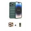 MARSİLYAN™- iPhone 16 Pro Max Kılıf Atlas Koleksiyonu - Siyah Joko Magic 5D Hayalet Cam + Pers Alüminyum Kamera Lens - CLTM