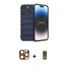MARSİLYAN™- iPhone 16 Pro Max Kılıf Atlas Koleksiyonu - Siyah Joko Magic 5D Hayalet Cam + Pers Alüminyum Kamera Lens - CLTM