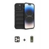 MARSİLYAN™- iPhone 16 Pro Max Kılıf Atlas Koleksiyonu - Siyah Joko Magic 5D Hayalet Cam + PVD Metal Kamera Lens - GD