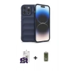 MARSİLYAN™- iPhone 16 Pro Max Kılıf Atlas Koleksiyonu - Siyah Joko Magic 5D Hayalet Cam + Gümüş Bilvis Titan Kamera Lens
