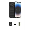 MARSİLYAN™- iPhone 16 Pro Max Kılıf Atlas Koleksiyonu - Siyah Joko Magic 5D Hayalet Cam + PVD Metal Kamera Lens - SH