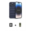 MARSİLYAN™- iPhone 16 Pro Max Kılıf Atlas Koleksiyonu - Siyah Joko Magic 5D Hayalet Cam + PVD Metal Kamera Lens - SH