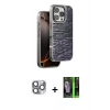 MARSİLYAN™- iPhone 16 Pro Max Kılıf Atlas Minimal Özel Seri - Şeffaf 360 Full Body Arka Koruyucu + Pers Alüminyum Kamera Lens - GI