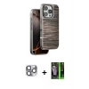 MARSİLYAN™- iPhone 16 Pro Max Kılıf Atlas Minimal Özel Seri - Şeffaf 360 Full Body Arka Koruyucu + Pers Alüminyum Kamera Lens - GI
