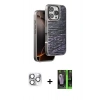 MARSİLYAN™- iPhone 16 Pro Max Kılıf Atlas Minimal Özel Seri - Şeffaf 360 Full Body Arka Koruyucu + Pers Alüminyum Kamera Lens - GS