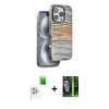 MARSİLYAN™- iPhone 16 Pro Max Kılıf Atlas Minimal Özel Seri - Şeffaf 360 Full Body Arka Koruyucu + Raze Metal Kamera Lens - BZ