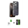 MARSİLYAN™- iPhone 16 Pro Max Kılıf Atlas Minimal Özel Seri - Şeffaf 360 Full Body Arka Koruyucu + Raze Metal Kamera Lens - BZ