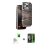 MARSİLYAN™- iPhone 16 Pro Max Kılıf Atlas Minimal Özel Seri - Şeffaf 360 Full Body Arka Koruyucu + Raze Metal Kamera Lens - BZ