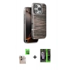 MARSİLYAN™- iPhone 16 Pro Max Kılıf Atlas Minimal Özel Seri - Şeffaf 360 Full Body Arka Koruyucu + Raze Metal Kamera Lens - NLGY