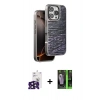 MARSİLYAN™- iPhone 16 Pro Max Kılıf Atlas Minimal Özel Seri - Şeffaf 360 Full Body Arka Koruyucu + Siyah Bilvis Titan Kamera Lens