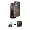 MARSİLYAN™- iPhone 16 Pro Max Kılıf Atlas Minimal Özel Seri - Şeffaf 360 Full Body Arka Koruyucu + Siyah Bilvis Titan Kamera Lens