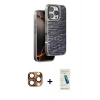 MARSİLYAN™- iPhone 16 Pro Max Kılıf Atlas Minimal Özel Seri - Şeffaf Pasifik Cam Ekran Koruyucu + Pers Alüminyum Kamera Lens - CLTM