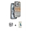 MARSİLYAN™- iPhone 16 Pro Max Kılıf Atlas Minimal Özel Seri - Şeffaf Pasifik Cam Ekran Koruyucu + Pers Alüminyum Kamera Lens - GI