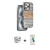 MARSİLYAN™- iPhone 16 Pro Max Kılıf Atlas Minimal Özel Seri - Şeffaf Pasifik Cam Ekran Koruyucu + Pers Alüminyum Kamera Lens - GS