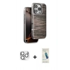 MARSİLYAN™- iPhone 16 Pro Max Kılıf Atlas Minimal Özel Seri - Şeffaf Pasifik Cam Ekran Koruyucu + Pers Alüminyum Kamera Lens - GS