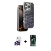 MARSİLYAN™- iPhone 16 Pro Max Kılıf Atlas Minimal Özel Seri - Siyah 360 Mat Full Body Arka Koruyucu + Bilvis Titan Kamera Lens - GS