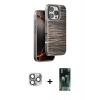 MARSİLYAN™- iPhone 16 Pro Max Kılıf Atlas Minimal Özel Seri - Siyah 360 Mat Full Body Arka Koruyucu + Pers Alüminyum Kamera Lens - GI