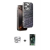 MARSİLYAN™- iPhone 16 Pro Max Kılıf Atlas Minimal Özel Seri - Siyah 360 Mat Full Body Arka Koruyucu + Pers Alüminyum Kamera Lens - GS