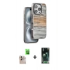 MARSİLYAN™- iPhone 16 Pro Max Kılıf Atlas Minimal Özel Seri - Siyah 360 Mat Full Body Arka Koruyucu + Raze Metal Kamera Lens - NLGY