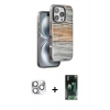 MARSİLYAN™- iPhone 16 Pro Max Kılıf Atlas Minimal Özel Seri - Siyah 360 Mat Full Body Arka Koruyucu + Pers Alüminyum Kamera Lens - GS
