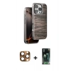 MARSİLYAN™- iPhone 16 Pro Max Kılıf Atlas Minimal Özel Seri - Siyah 360 Mat Full Body Arka Koruyucu + Pers Alüminyum Kamera Lens - CLTM