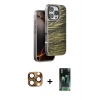 MARSİLYAN™- iPhone 16 Pro Max Kılıf Atlas Minimal Özel Seri - Siyah 360 Mat Full Body Arka Koruyucu + Pers Alüminyum Kamera Lens - CLTM