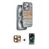 MARSİLYAN™- iPhone 16 Pro Max Kılıf Atlas Minimal Özel Seri - Siyah 360 Mat Full Body Arka Koruyucu + Pers Alüminyum Kamera Lens - CLTM