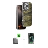 MARSİLYAN™- iPhone 16 Pro Max Kılıf Atlas Minimal Özel Seri - Siyah 360 Mat Full Body Arka Koruyucu + Raze Metal Kamera Lens - SH