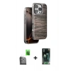 MARSİLYAN™- iPhone 16 Pro Max Kılıf Atlas Minimal Özel Seri - Siyah 360 Mat Full Body Arka Koruyucu + Raze Metal Kamera Lens - SH