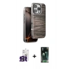 MARSİLYAN™- iPhone 16 Pro Max Kılıf Atlas Minimal Özel Seri - Siyah 360 Mat Full Body Arka Koruyucu + Bilvis Titan Kamera Lens - SH