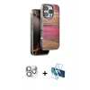 MARSİLYAN™- iPhone 16 Pro Max Kılıf Atlas Minimal Özel Seri - Siyah 3D Antistatik Cam Ekran Koruyucu + Pers Alüminyum Kamera Lens - GS