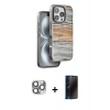 MARSİLYAN™- iPhone 16 Pro Max Kılıf Atlas Minimal Özel Seri - Siyah 3D Antistatik Hayalet Cam Ekran Koruyucu + Pers Alüminyum Kamera Lens - GI