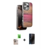 MARSİLYAN™- iPhone 16 Pro Max Kılıf Atlas Minimal Özel Seri - Siyah 3D Antistatik Hayalet Cam Ekran Koruyucu + Raze Metal Kamera Lens - NLGY