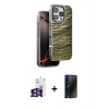 MARSİLYAN™- iPhone 16 Pro Max Kılıf Atlas Minimal Özel Seri - Siyah 3D Antistatik Hayalet Cam Ekran Koruyucu + Bilvis Titan Kamera Lens - GS