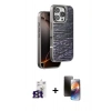 MARSİLYAN™- iPhone 16 Pro Max Kılıf Atlas Minimal Özel Seri - Siyah 3D Antistatik Mat Seramik Nano Ekran Koruyucu + Bilvis Titan Kamera Lens - TMGI