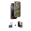 MARSİLYAN™- iPhone 16 Pro Max Kılıf Atlas Minimal Özel Seri - Siyah 3D Antistatik Mat Seramik Nano Ekran Koruyucu + Bilvis Titan Kamera Lens - SH