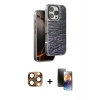 MARSİLYAN™- iPhone 16 Pro Max Kılıf Atlas Minimal Özel Seri - Siyah 3D Antistatik Mat Seramik Nano Ekran Koruyucu + Pers Alüminyum Kamera Lens - CLTM