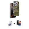 MARSİLYAN™- iPhone 16 Pro Max Kılıf Atlas Minimal Özel Seri - Siyah 3D Antistatik Mat Seramik Nano Ekran Koruyucu + Bilvis Titan Kamera Lens - TMGI