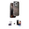 MARSİLYAN™- iPhone 16 Pro Max Kılıf Atlas Minimal Özel Seri - Siyah 3D Antistatik Mat Seramik Nano Ekran Koruyucu + Bilvis Titan Kamera Lens - TMGI