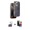 MARSİLYAN™- iPhone 16 Pro Max Kılıf Atlas Minimal Özel Seri - Siyah 3D Antistatik Mat Seramik Nano Ekran Koruyucu + Bilvis Titan Kamera Lens - GS