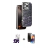 MARSİLYAN™- iPhone 16 Pro Max Kılıf Atlas Minimal Özel Seri - Siyah 3D Antistatik Mat Seramik Nano Ekran Koruyucu + Bilvis Titan Kamera Lens - SH
