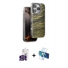 MARSİLYAN™- iPhone 16 Pro Max Kılıf Atlas Minimal Özel Seri - Siyah 3D Antistatik Seramik Nano Ekran Koruyucu + Siyah Bilvis Titan Kamera Lens
