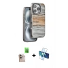 MARSİLYAN™- iPhone 16 Pro Max Kılıf Atlas Minimal Özel Seri - Siyah 3D Antistatik Seramik Nano Ekran Koruyucu + Raze Metal Kamera Lens - NLGY