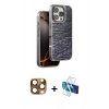 MARSİLYAN™- iPhone 16 Pro Max Kılıf Atlas Minimal Özel Seri - Siyah 3D Antistatik Seramik Nano Ekran Koruyucu + Pers Alüminyum Kamera Lens - CLTM
