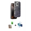 MARSİLYAN™- iPhone 16 Pro Max Kılıf Atlas Minimal Özel Seri - Siyah 3D Antistatik Seramik Nano Ekran Koruyucu + Raze Metal Kamera Lens - CLTM