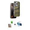 MARSİLYAN™- iPhone 16 Pro Max Kılıf Atlas Minimal Özel Seri - Siyah 3D Antistatik Seramik Nano Ekran Koruyucu + Raze Metal Kamera Lens - CLTM
