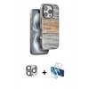MARSİLYAN™- iPhone 16 Pro Max Kılıf Atlas Minimal Özel Seri - Siyah 3D Antistatik Seramik Nano Ekran Koruyucu + Pers Alüminyum Kamera Lens - GI