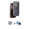 MARSİLYAN™- iPhone 16 Pro Max Kılıf Atlas Minimal Özel Seri - Siyah 3D Antistatik Seramik Nano Ekran Koruyucu + Pers Alüminyum Kamera Lens - GI